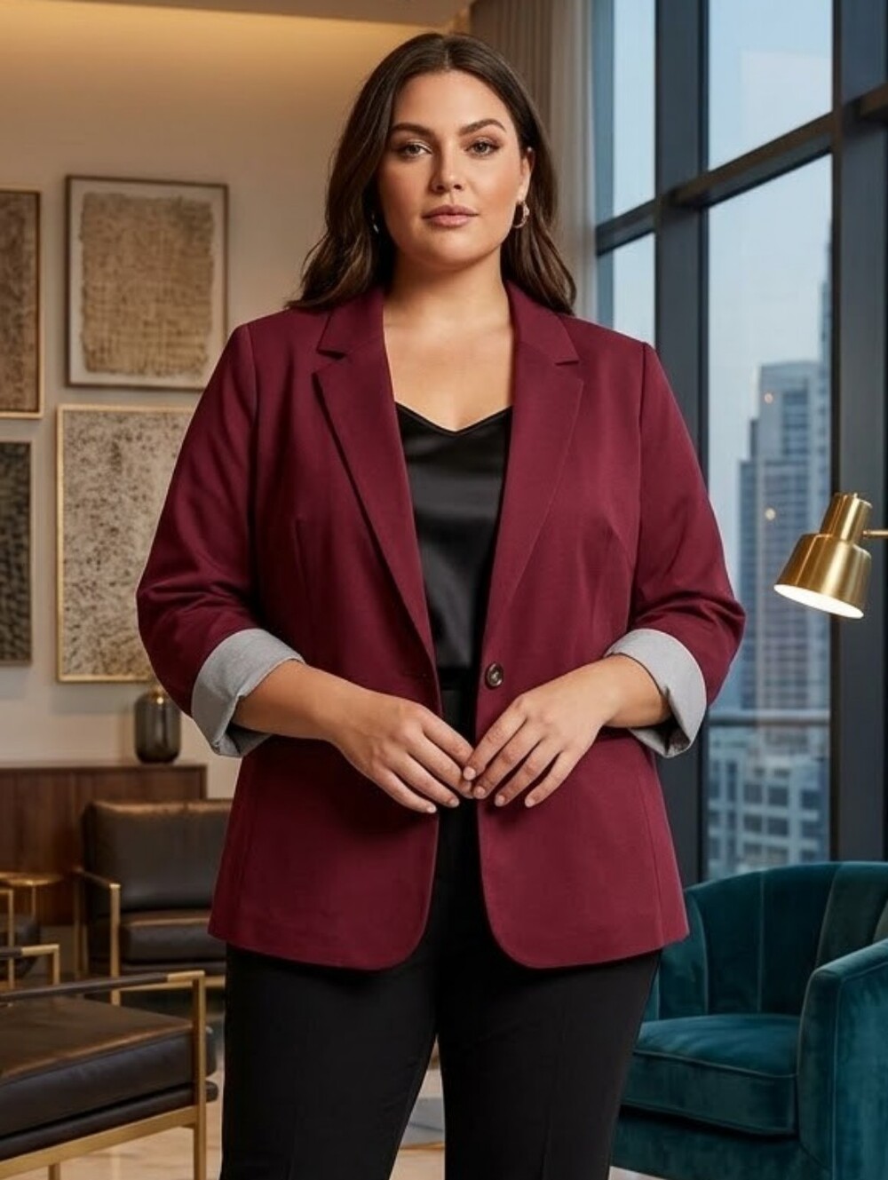 BloomChic Burgandy Blazer